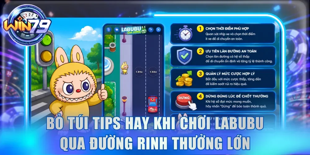 Labubu Qua Đường - Vượt Làn Rinh Hũ Tiền Tỷ Tại Win79 4 Bỏ túi tips hay khi chơi Labubu qua đường rinh ngay thưởng lớn