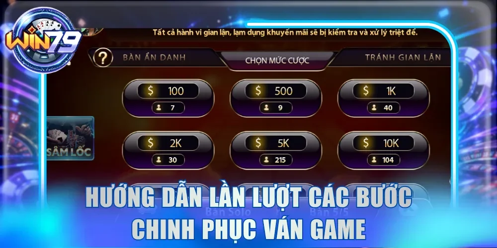 Sâm Win79 - Game Bài Quen Thuộc Với Nhiều Tổ Hợp Đặc Biệt 3 Hướng dẫn lần lượt các bước chinh phục ván game