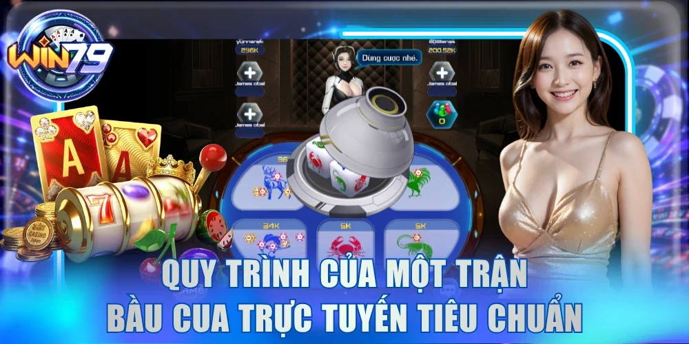Quy trình của một trận Bầu Cua trực tuyến tiêu chuẩn