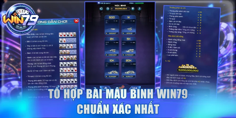 Tổ hợp bài Mậu Binh Win79 chuẩn xác nhất