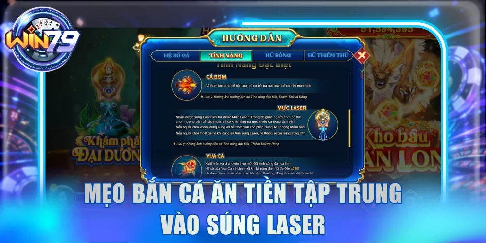 Mẹo bắn cá ăn tiền tập trung vào súng Laser