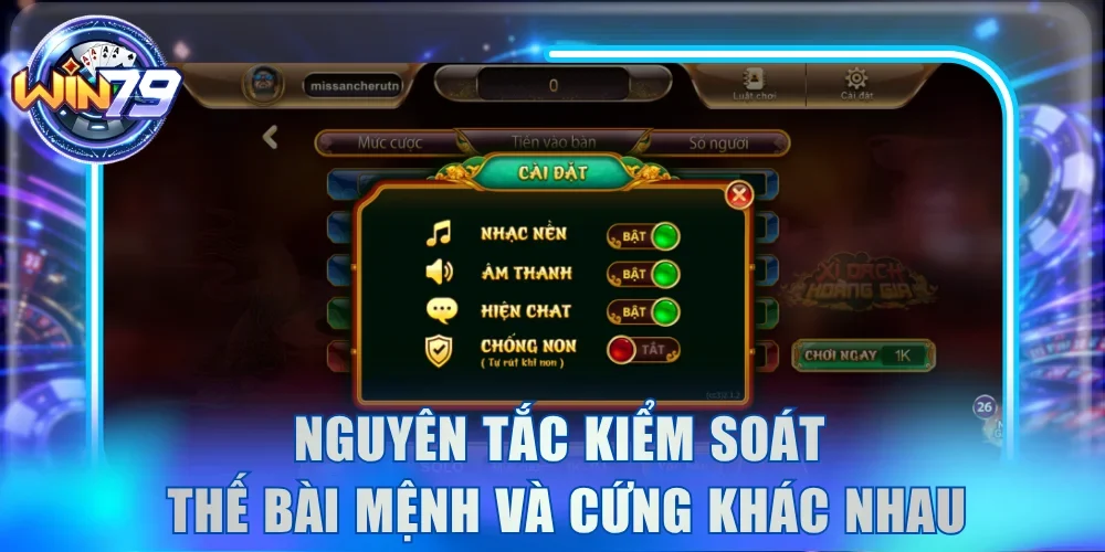 Nguyên tắc kiểm soát thế bài mệnh và cứng khác nhau