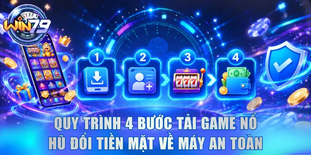 Tải Game Nổ Hũ Đổi Tiền Mặt Win79 - Săn Jackpot Hàng Ngày 4 Quy trình 4 bước tải game nổ hũ đổi tiền mặt về máy an toàn
