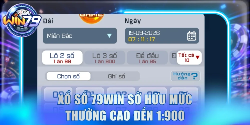 Xổ Số 79Win sở hữu mức thưởng cao đến 1:900